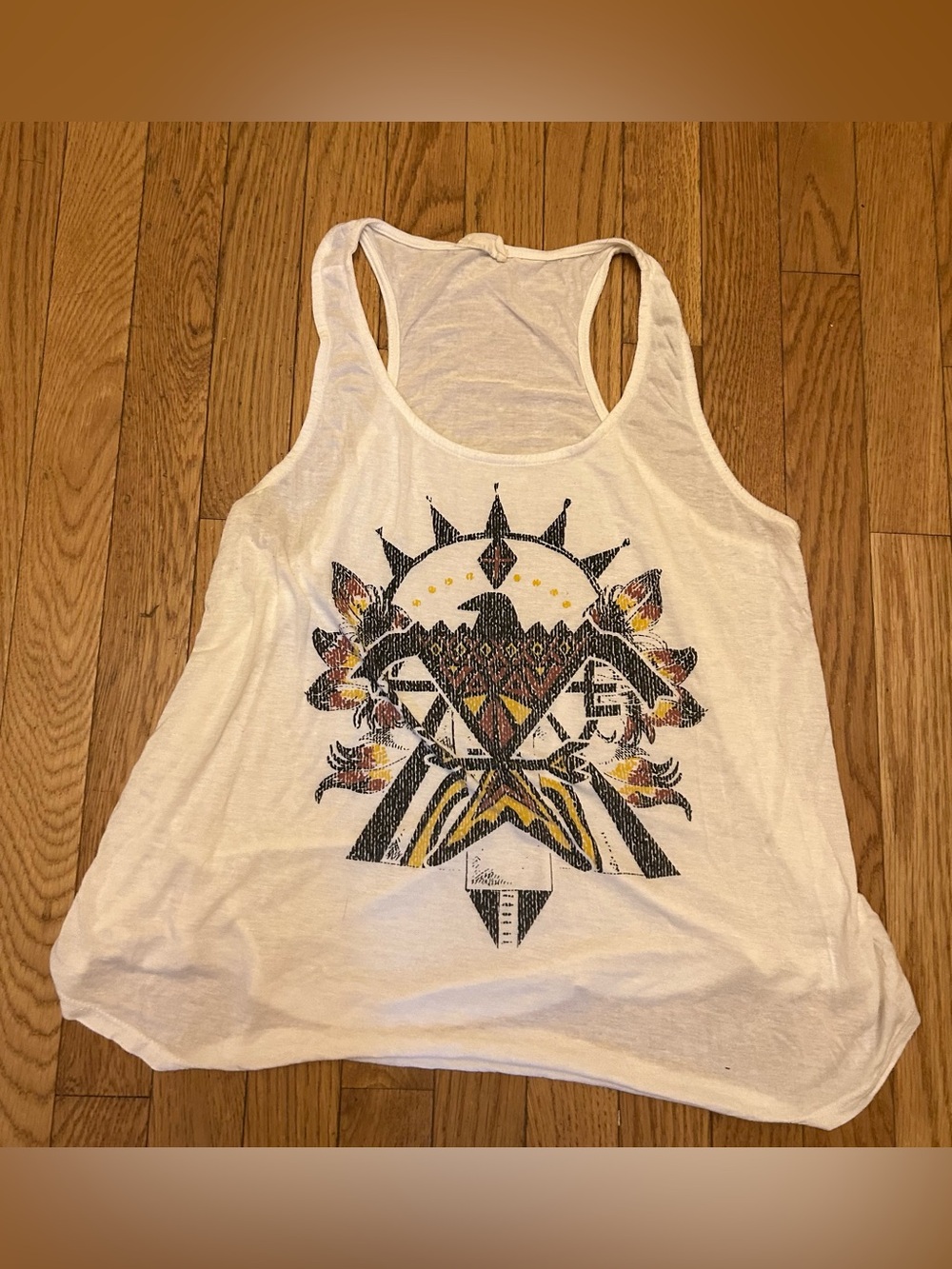Juniors Emory Park Aztec  Eagle Cream Tank Top Sz Large